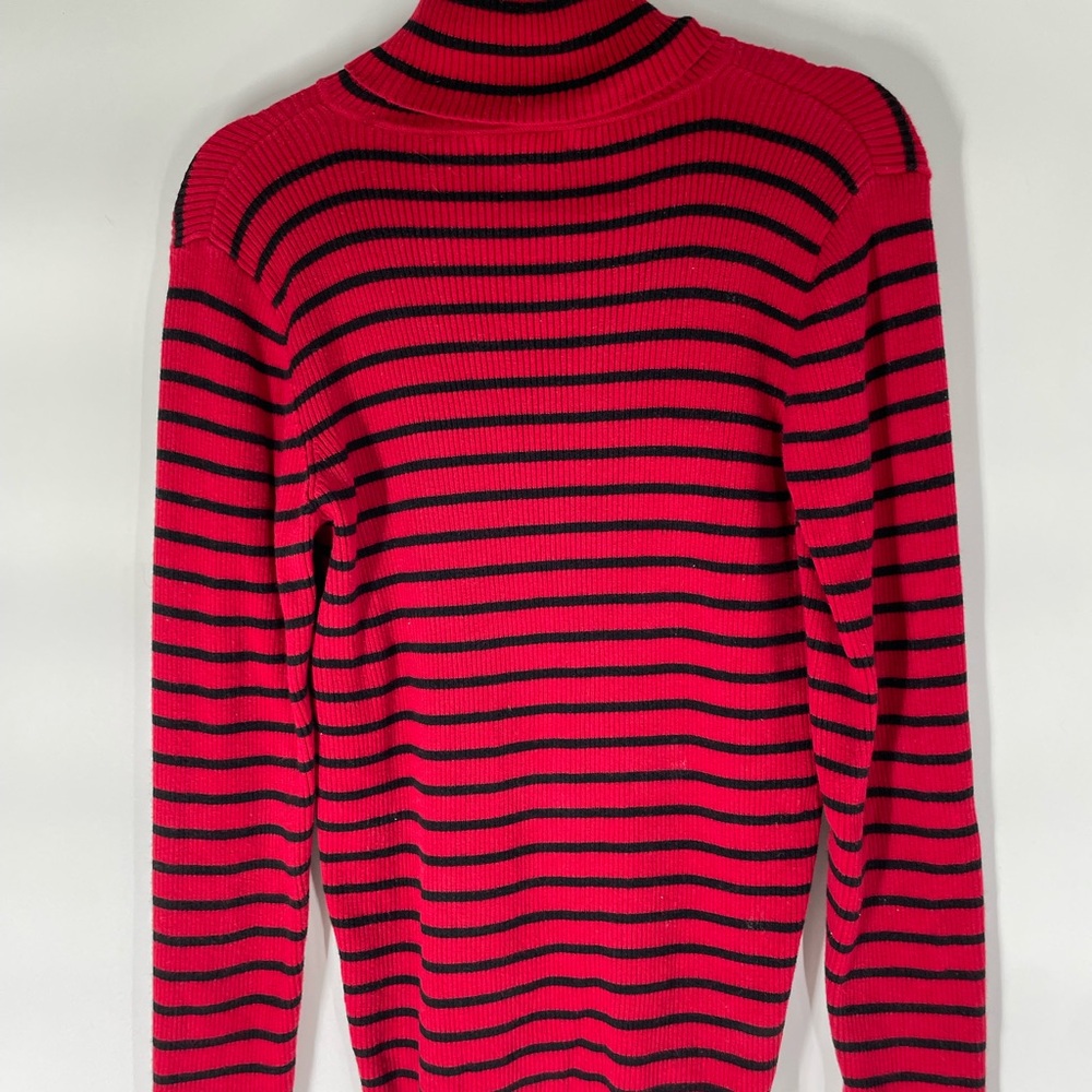 Ralph Lauren Red and Black Striped Sweater